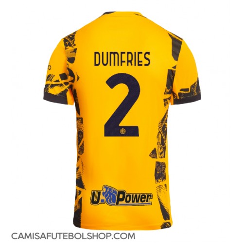 Camisa de time de futebol Inter Milan Denzel Dumfries #2 Replicas 3º Equipamento 2024-25 Manga Curta